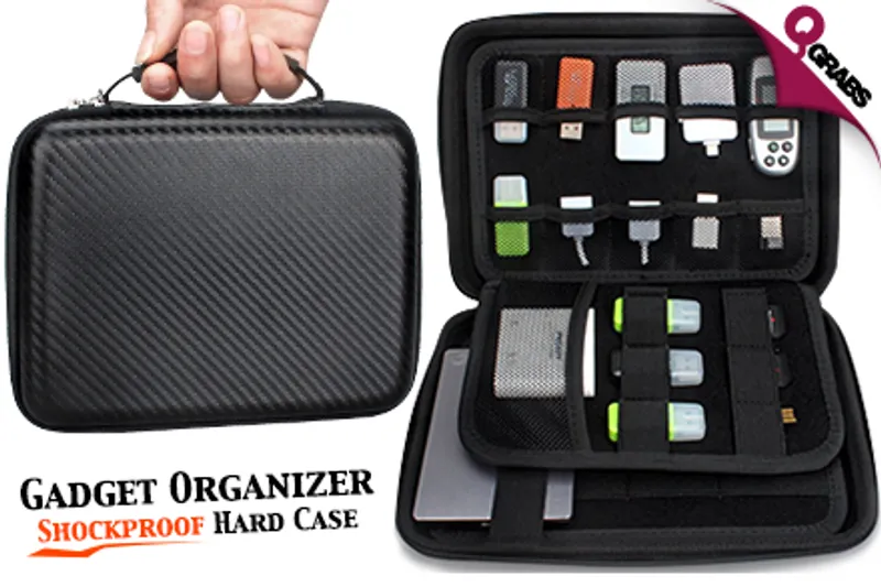 For QR65 Travel Prepared with a Gadget & Cable Organizer - Has a Shockproof Hard Case! (Up to QR220 Value)